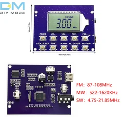 Módulo de Rádio Display Eletrônico, 3 Faixas de Frequência, FM AM, Ondas Curtas, Banda Completa, Display LCD, Temporizador de Suporte, Ligado e Desligado, Onda Média