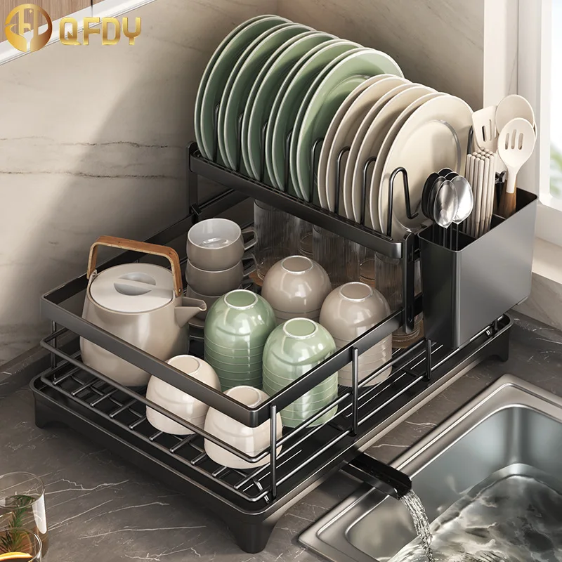 

Kitchen drain bowl tray rack, cutlery storage rack, household countertop shelf, simple bowl and dish filter rack