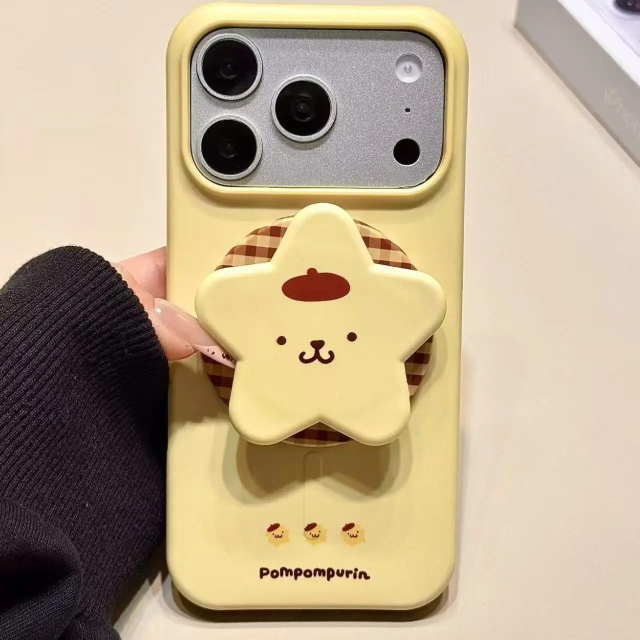 Für Magsafe Magnetischer Handyhalter Grip Tok Ständer Niedlicher Cartoon PomPomPurin Für iPhone Faltbare Kabellose Ladehülle Halter – Detail 4