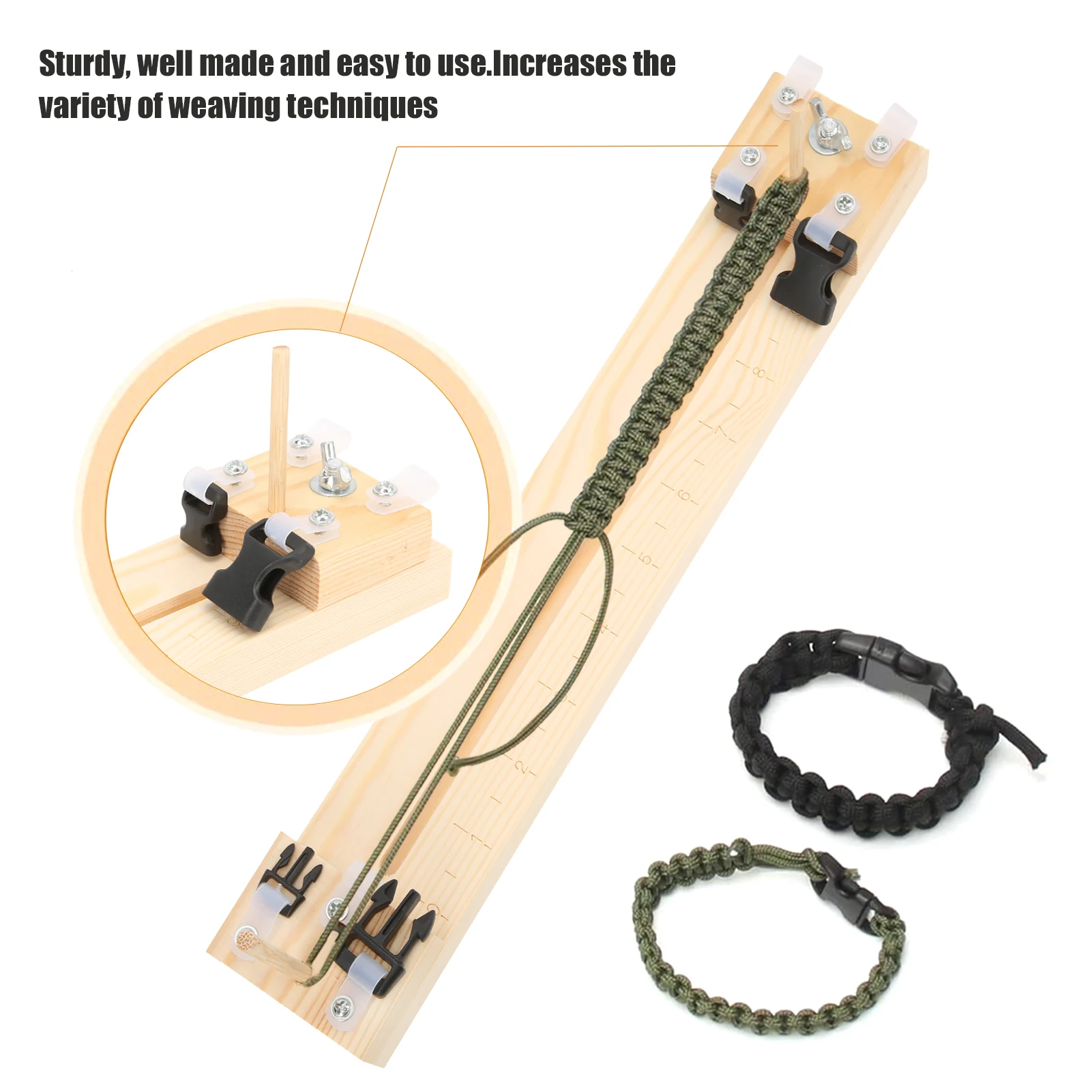 النسيج إطار خشبي Paracord الصلب إبرة مزيج Paracord سوار ذاتي الصنع أداة النسيج