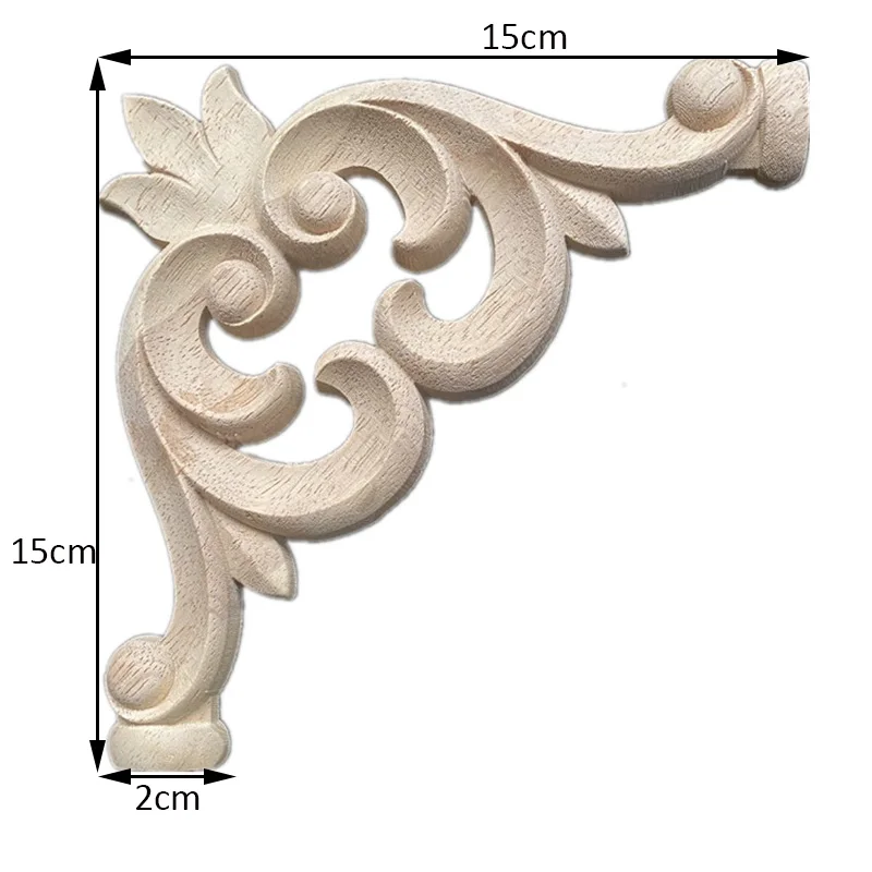 15cm Wood Applique Carved European Decals Roses Patch Furniture Door Vintage Home Wedding Decoration Accessories Decor