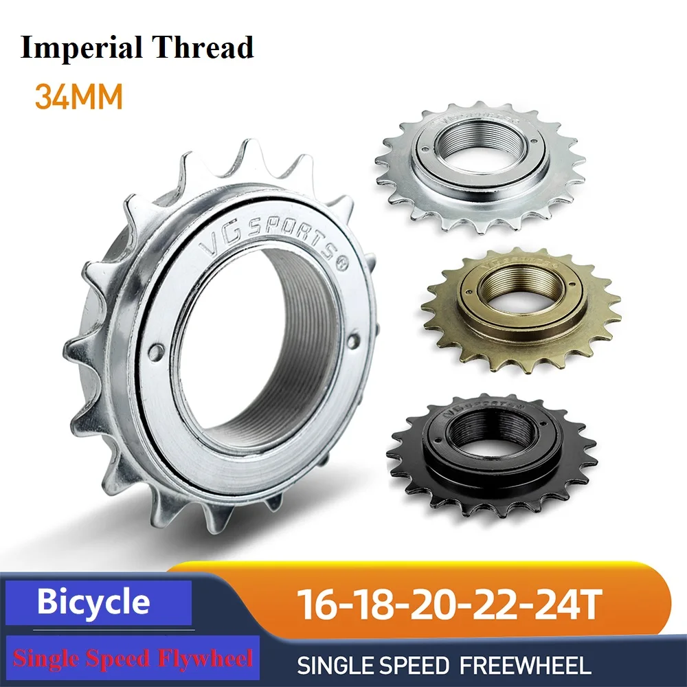 Bike Single Speed Flywheel Sprocket Part 16T-22T for BMX 1 Speed Cog Gear Imperial Thread 34mm Universal Bicycle Accessories