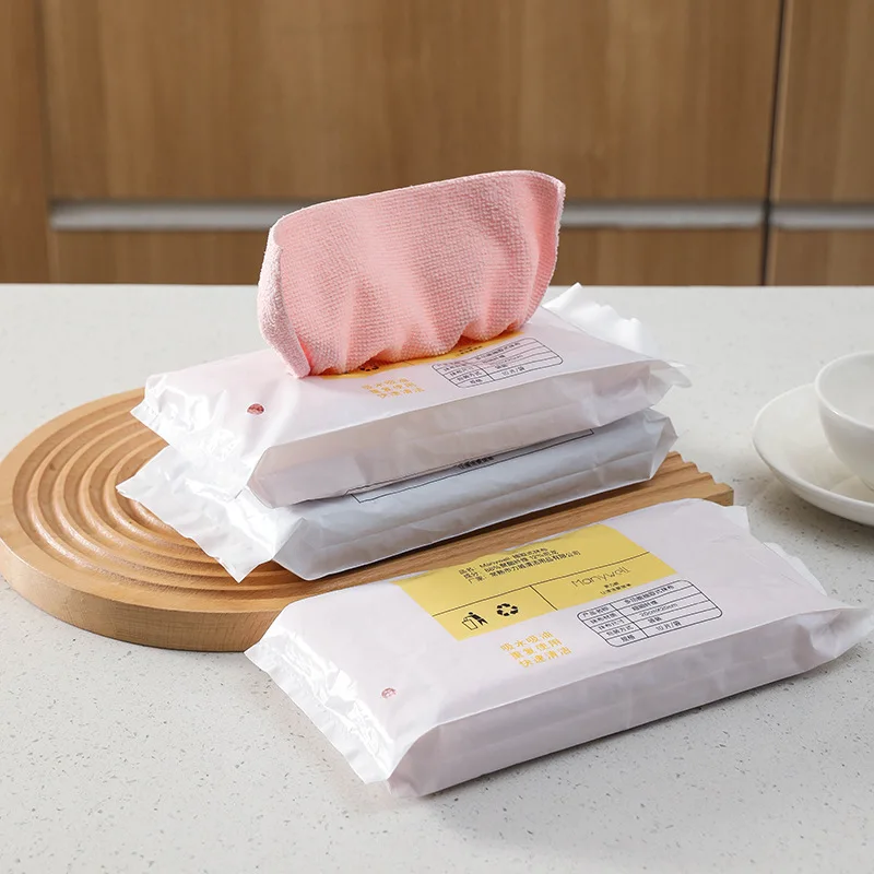 Extraction Type Disposable Rags Kitchen Absorbent Non Stick Oil Lazy Rags Microfiber Dish Cloth Cleaning Towel 1 Pack of 10