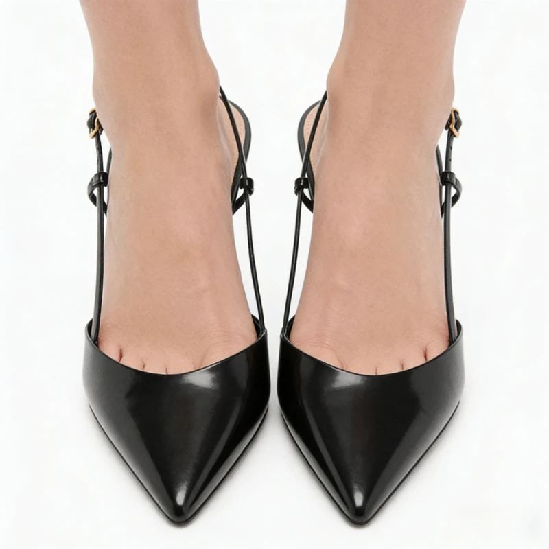 

Sexy Pointed Toe Pumps Woman Sandals Summer 2026 Black Fashion Slingback Dress Shoes Ladies Classic Elegant Office Woman Heels
