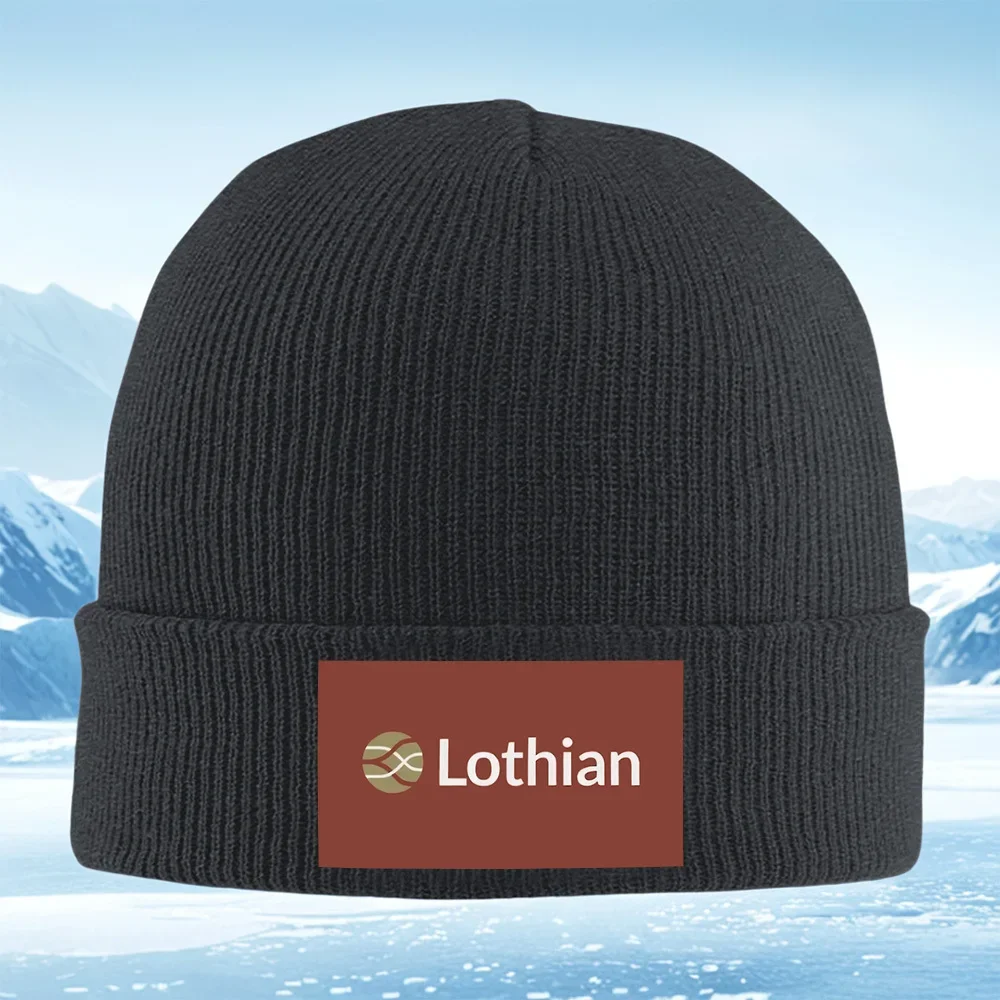 2026 Circle abstract white lines text Men Women Unisex Knitted Hat Beanie Pullover Cap Winter Thermal Warm Christmas Outdoor Cyc