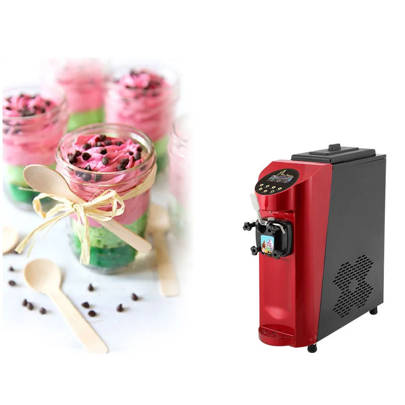 

1200W Commercial Electric Soft Serve Ice Cream Machine 1 Flavors Ice Cream Makers Desktop Sundae Making Machine 22L/H