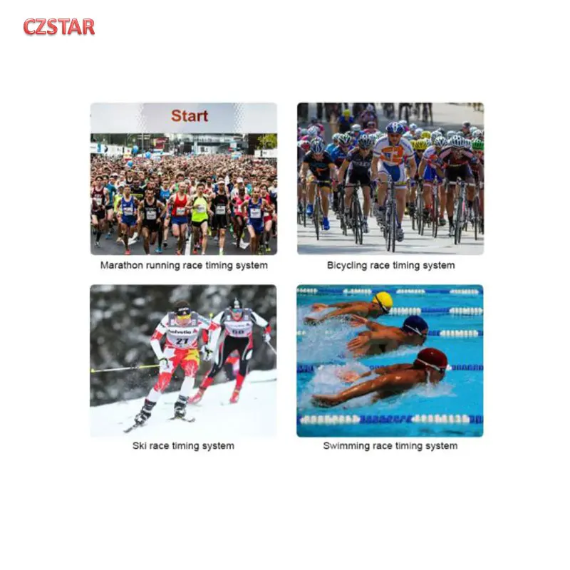 Czstar 100pcs rfid sports timing tags strap band Neoprene VelcroStrap neoprene triathlon uhf RFID timing chip wrist ankle strap