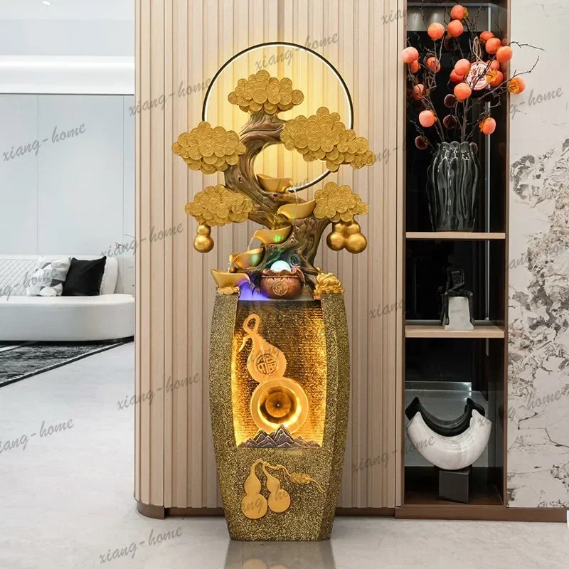 PG Fortune Tree Landscape Feng Shui Wheel Lucky Flow Circulating Water Ornament Shop Housewarming Opening Gift Ornament