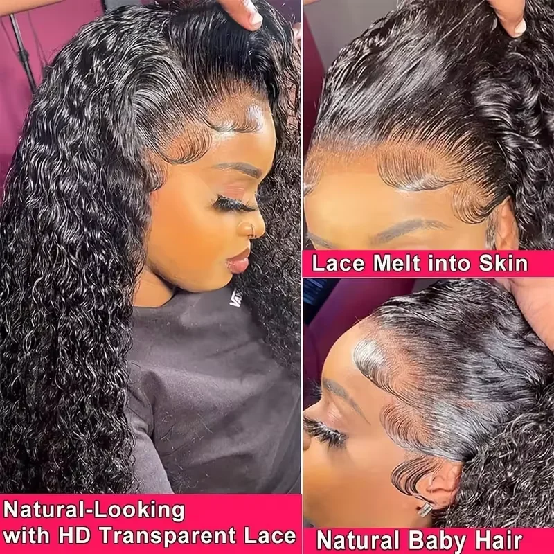 Geeta Water Wave Drawstring Wig 13x4 Frontal Wig Water Curly 13x6 Lace Front Human Hair Wigs for Women 4x4 5x5 Pre Plucked Wigs