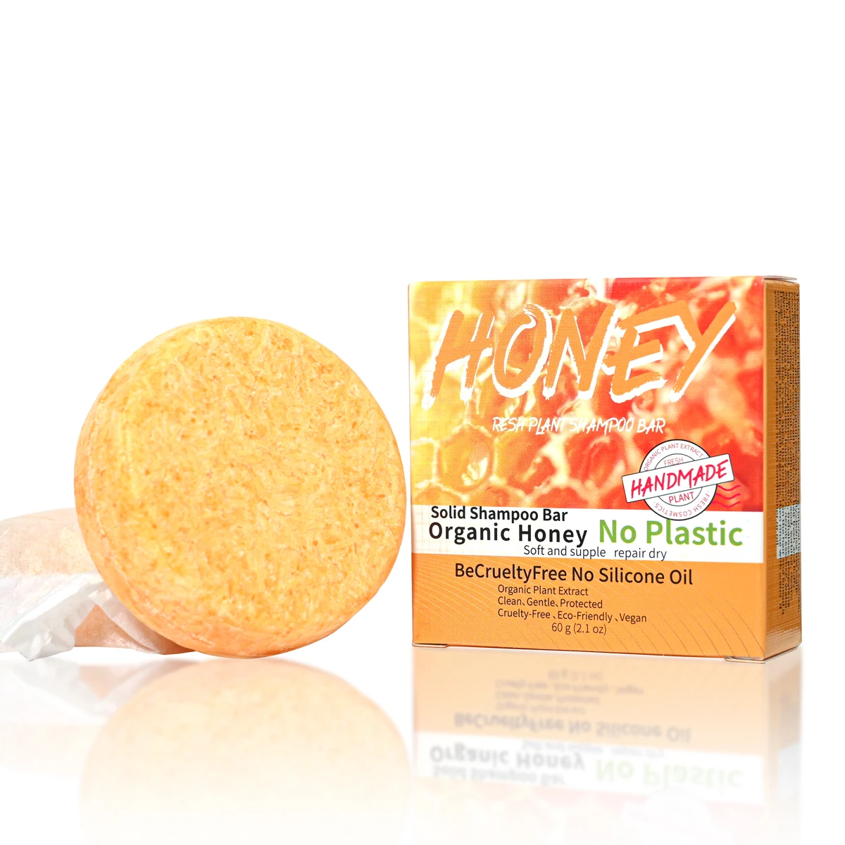 J+60g Soap Honey Solid Shampoo Bar Soap Natural Organic Vegan Glycerin Soap
