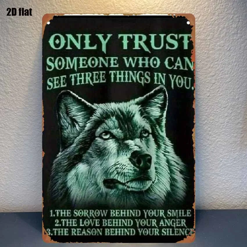 1 Unit, Metal Sign, Wolf Head Tin Art-for Those Who Truly Understand You, Perfect for Bedroom, Bar, Garage, Garden,Outdoor Decor