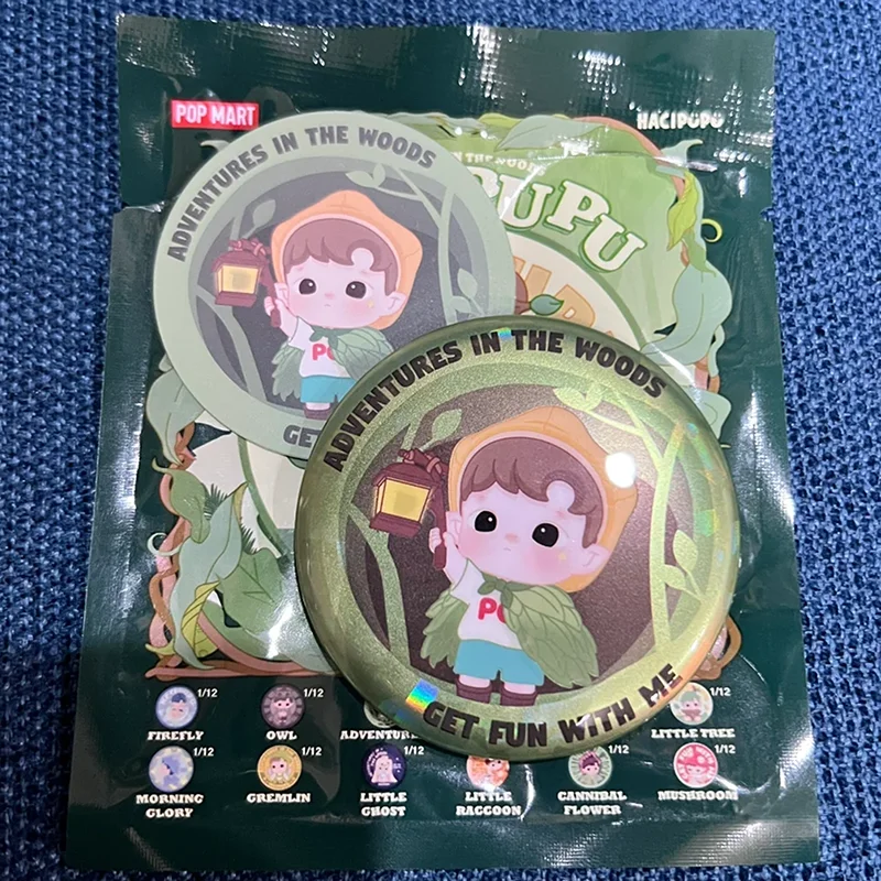 

POP MART HACIPUPU Adventures In Thewoods Series Tinplate Badge Original Blind Box Mystery Box Bag Toys Ornament Figurines