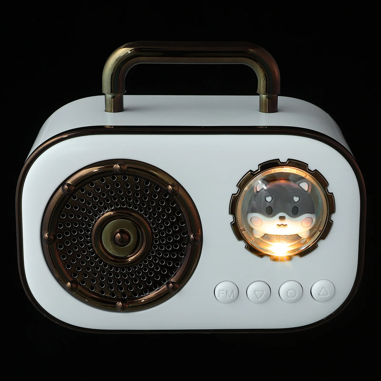 

Mini Portable Speaker Space Capsule Immersive Audio for Bedroom Desk Camping Travel Outdoor White