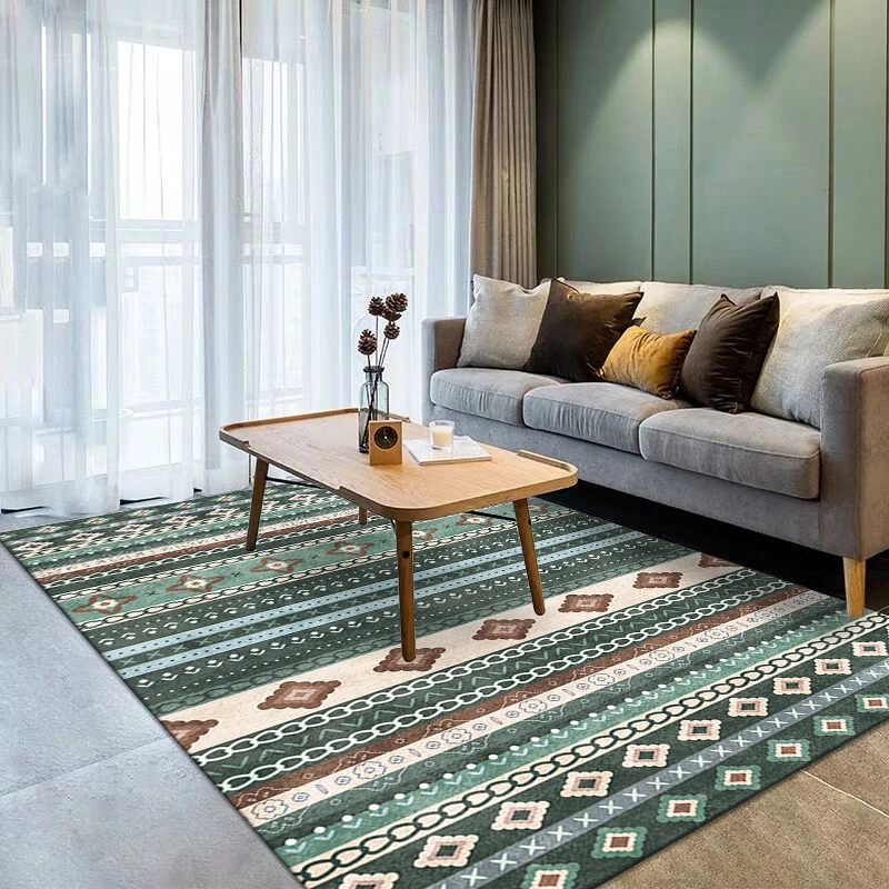 

Bohemian National Style Living Room Carpet Retro Hotel Homestay Decoration Carpets Light Luxury Bedroom Bedside Large Area Rug