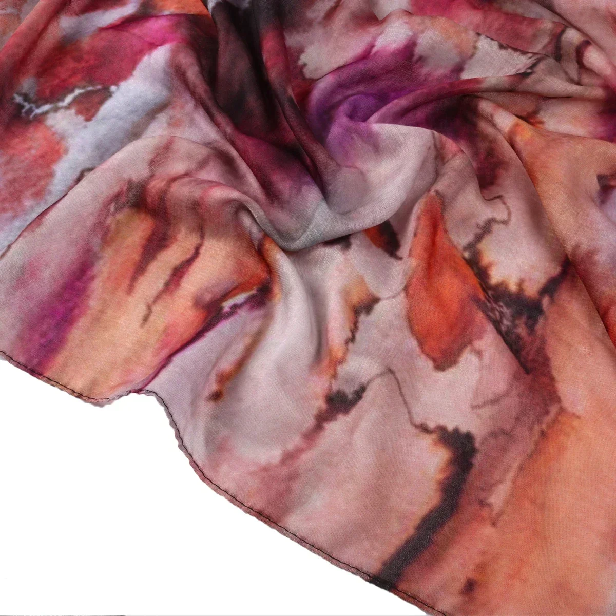 Newest Printed Modal Cotton Hijab Scarf Muslim Premium Ombre Tie Dye Watercolour Marble Print Shawl Hijab Scarf