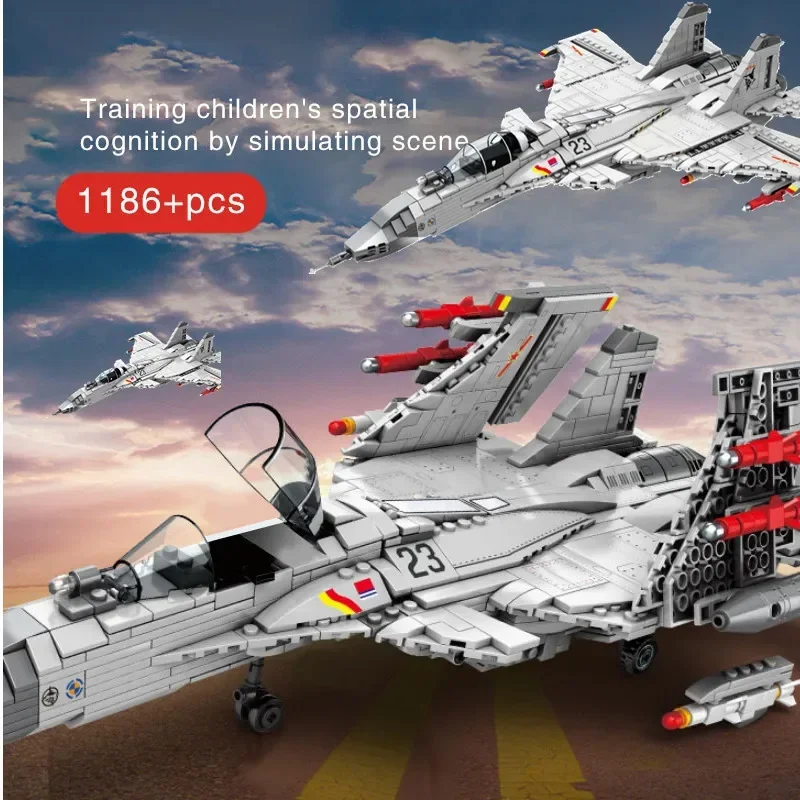 Military Air Force Weapons Series Building Blocks chopper J-15 Flying Shark Aircraft Bricks Jet plane Toys Birthday Gift For Boy