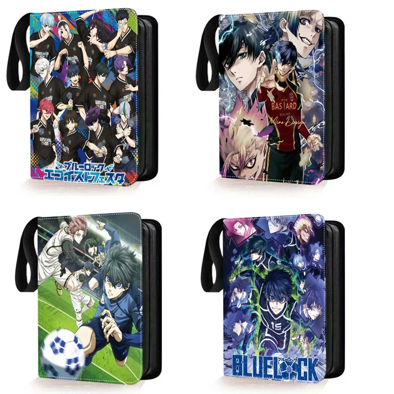400/900Pcs BLUE LOCK Card Binder Book Zipper PU Leather Card Album Waterproof Anime Game Card Collection Holder Toy for Kids