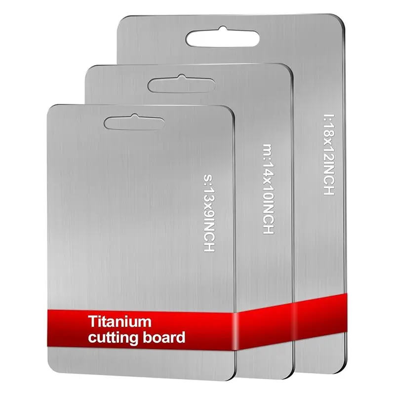 B97A-100% Pure Titanium Cutting Boards For Kitchen 3PCS Food-Grade Chopping Board For Easy To Clean And Won't Absorb Odors