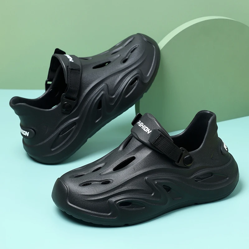 ملابس خارجية صيفية للرجال، نعل سميك، غير قابل للانزلاق، صنادل شاطئ مقاومة للاهتراء للرجال