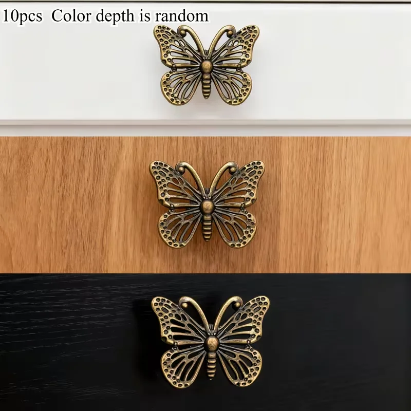Vintage Openwork Butterfly Pull Handle (Pack of 2 or 10) – Suitable for Crafts and DIY Projects
