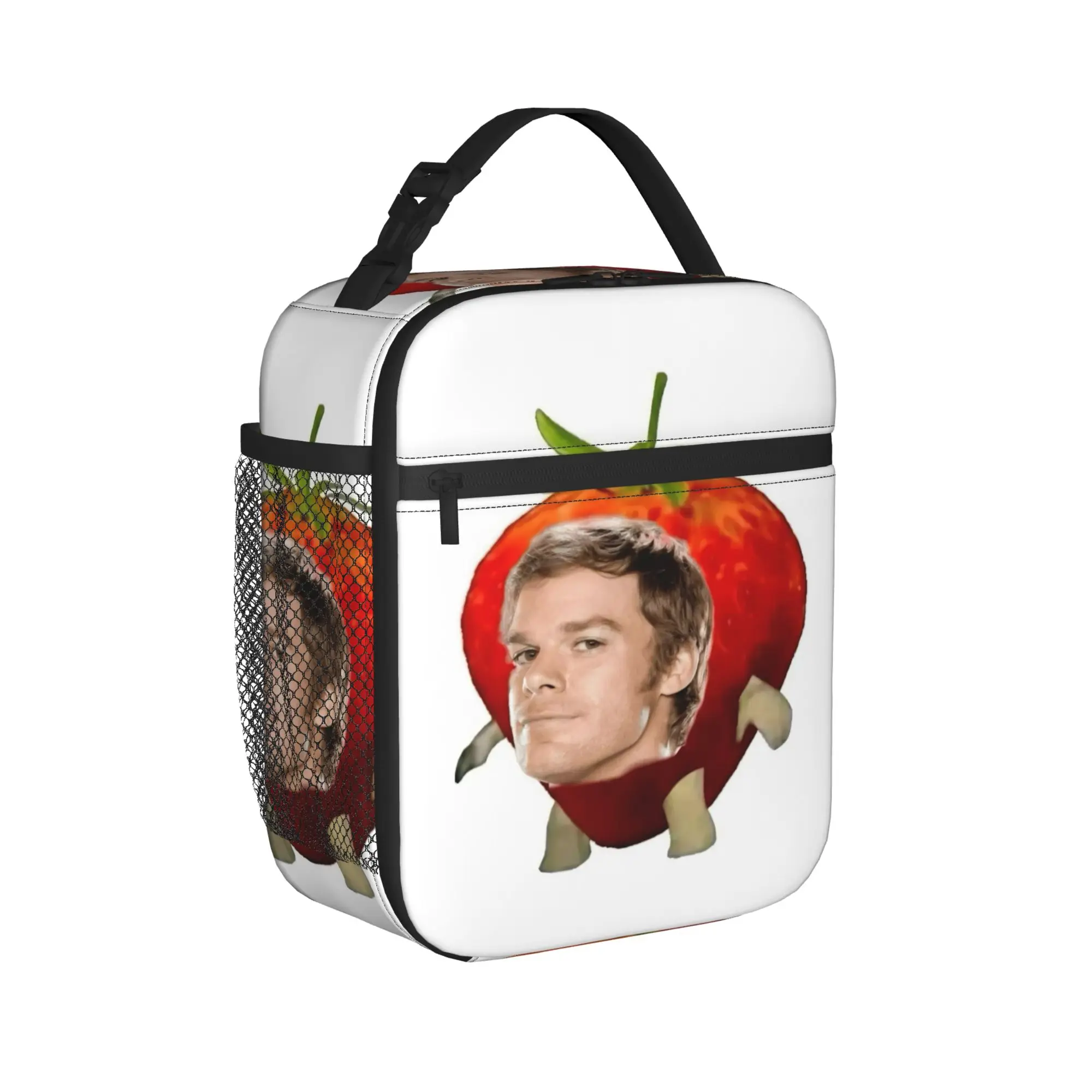 Dexter Morgan Insulated Lunch Bag Thermal Bag Reusable,Meal Container Strawberry Meme High Capacity Tote Lunch Box Food Handbags