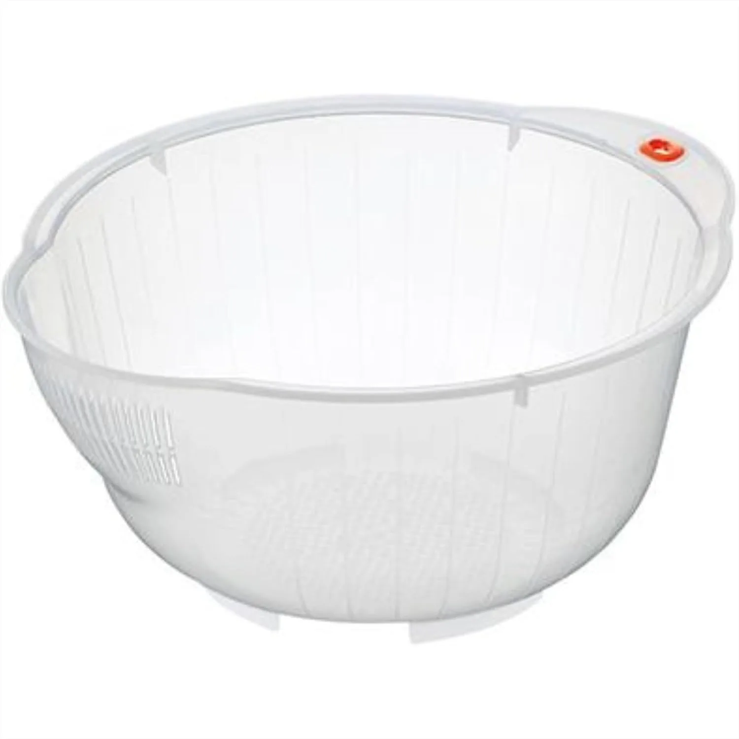 Japanese Rice Washing Bowl with Side and Bottom Drainers for Easy Rinsing and Straining, 10x11x5 Inches