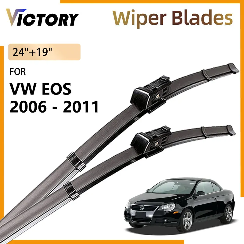 

Car Front Wiper Blades For Volkswagen VW EOS 2006 2007 2008 2009 2010 2011 Accessories Natural Rubber Windshield Window Brushes