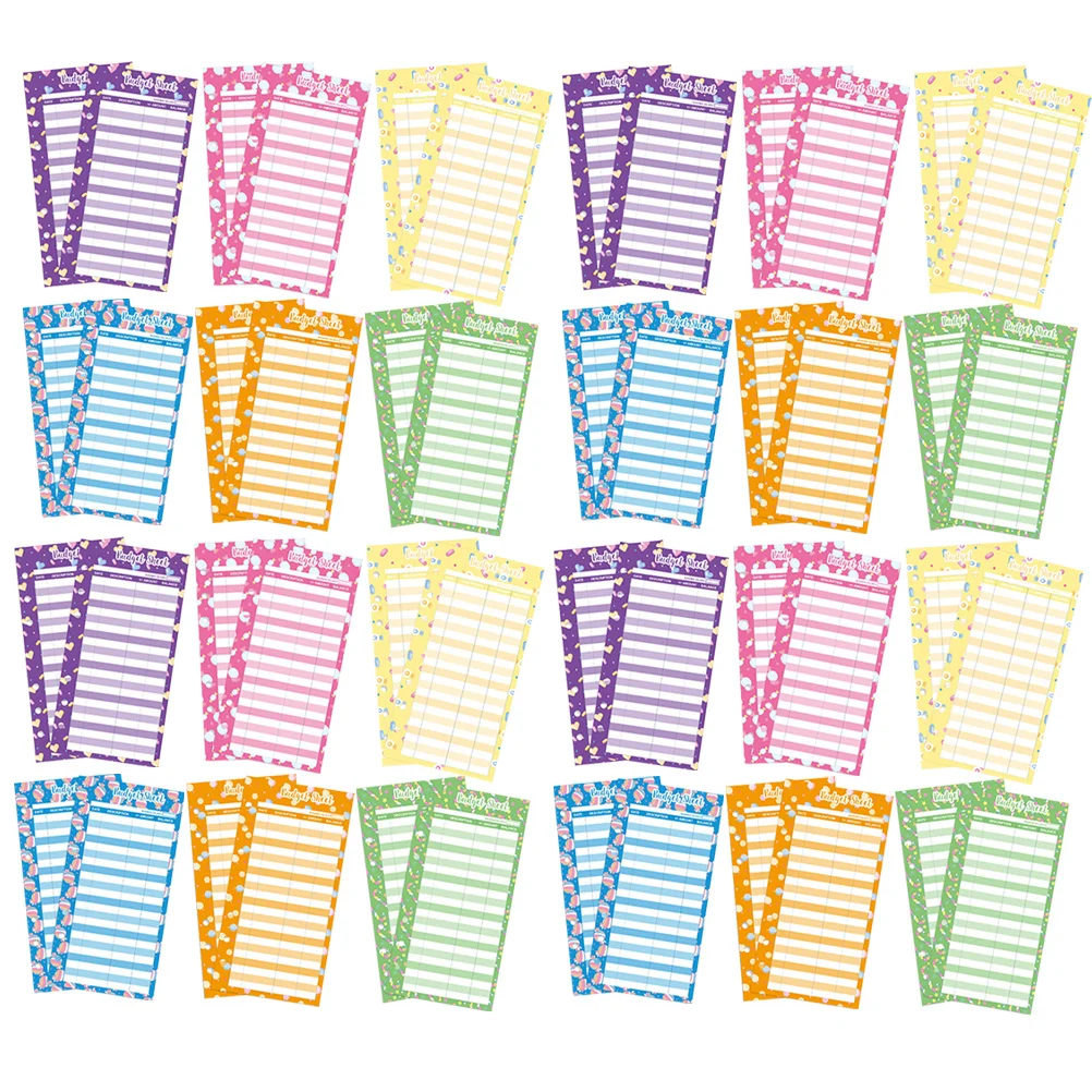 50 ورقة من مخطط الميزانية المطبوع بالحلوى، أوراق تتبع ثقب الورق، أداة الإدارة المالية المحمولة للمكتب المنزلي #3