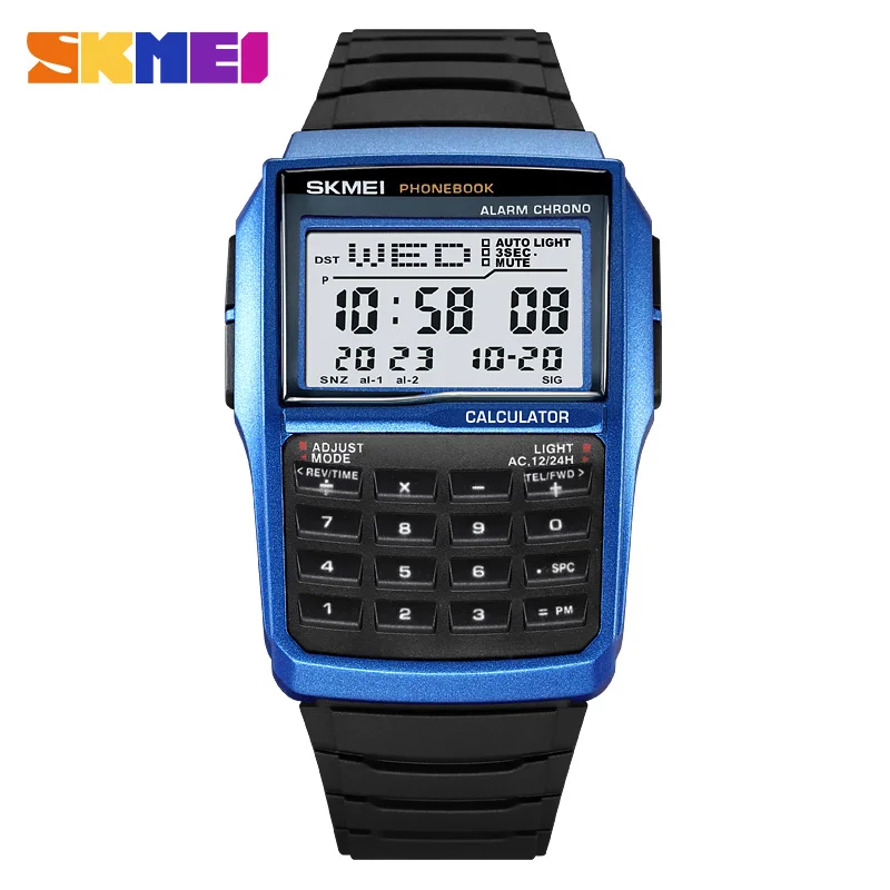 SKMEI 2255 Digital Mens Wristwatches Dual Time Sports calculator