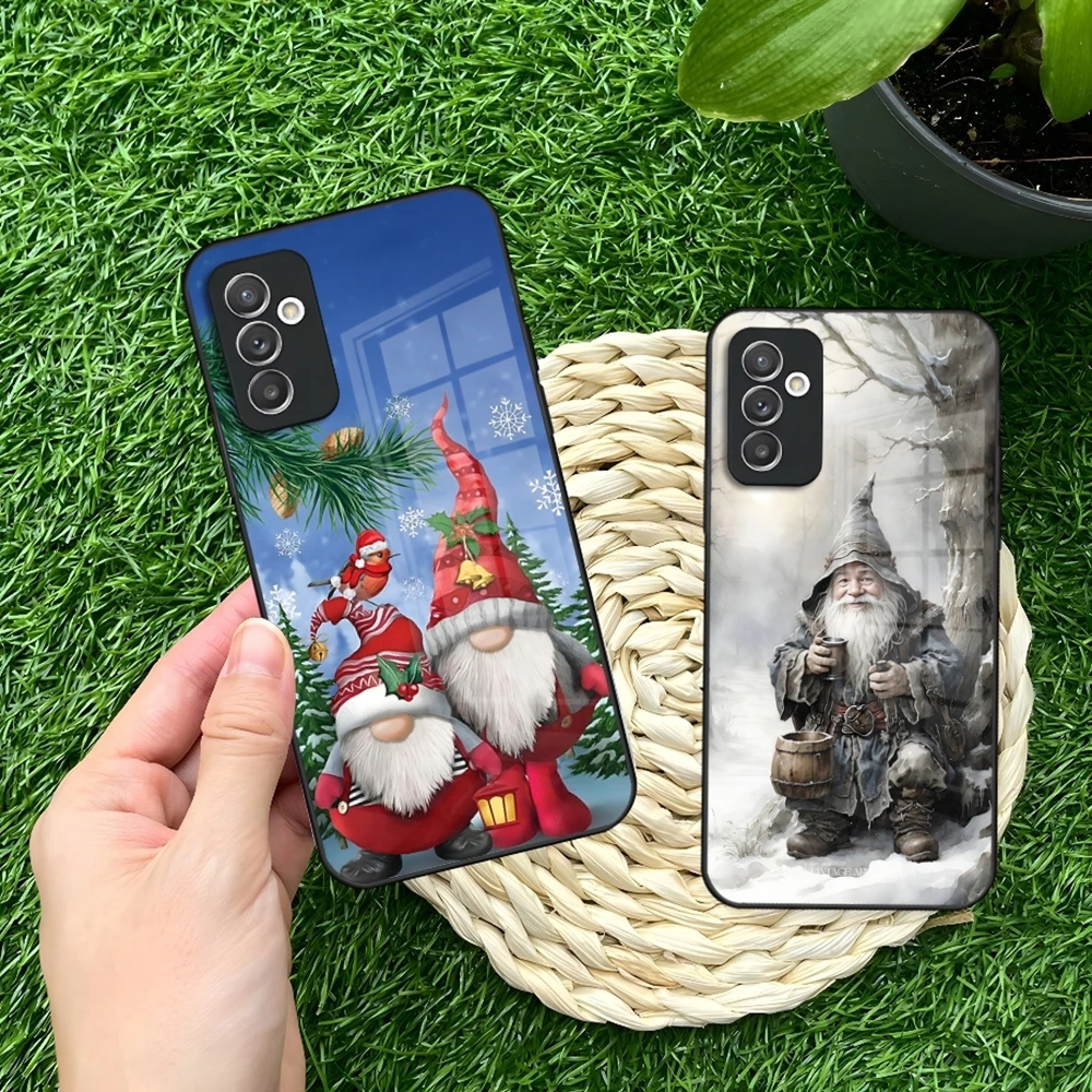 Gnome Christmas Little Cute Phone Case For Samsung Galaxy S24 S23 S22 S21 S20 A24 A34 A54 A53 Note20 M54 Fe Ultra Plus Glass