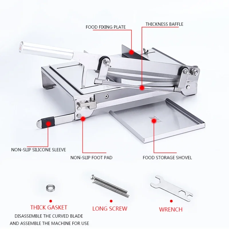 Chicken Duck Fish And Sheep Bone Cutting Saw 13.5 Inch Meat Slicer Manual Cutting MachineStainless Steel Bone Slicer