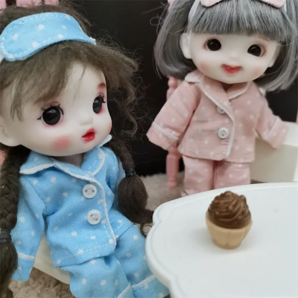 Doll Accessories Shirt Pants Doll Pajamas Dress Up Eye Mask Ob11 Sleep Clothes Changing 6 Colors Obitsu 11 Clothes Girl Gift