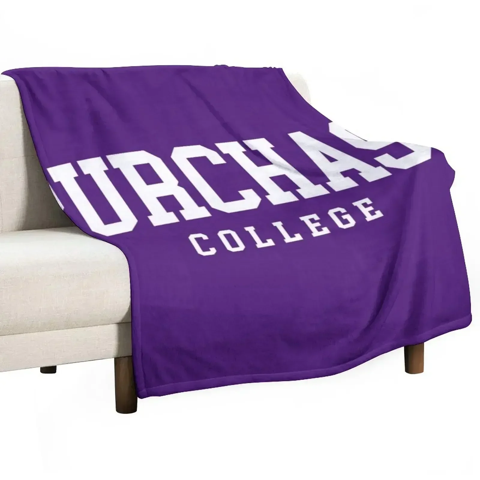 suny purchase - college font curved Throw Blanket Kid'S Hair for winter warm for winter Blankets