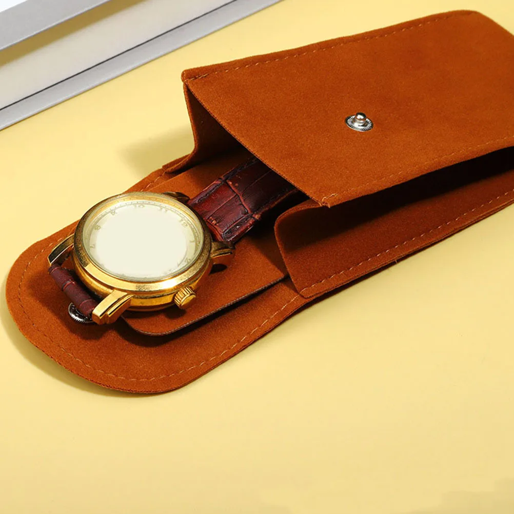

2Pcs Portable Watch Storage Pouch Dustproof Scratch Resistant Jewelry Organizer Travel Bag Flannel Watch Pouch