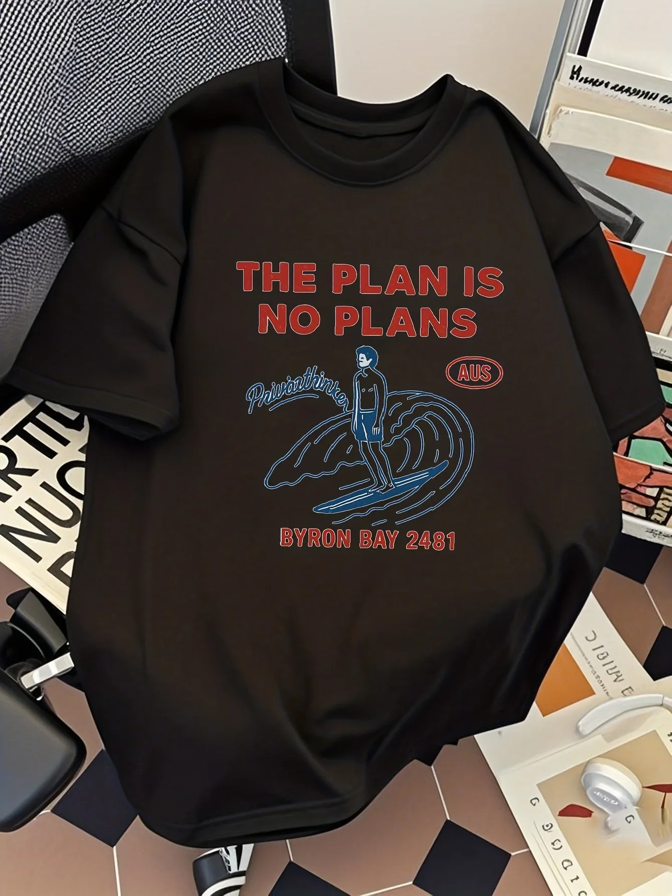 NO PLAN Print Men Women T-shirts Sports Street Casual Fashion Y2K Fun Simple Trendy Pop Couple Short-sleeve Summer Tops Clothing