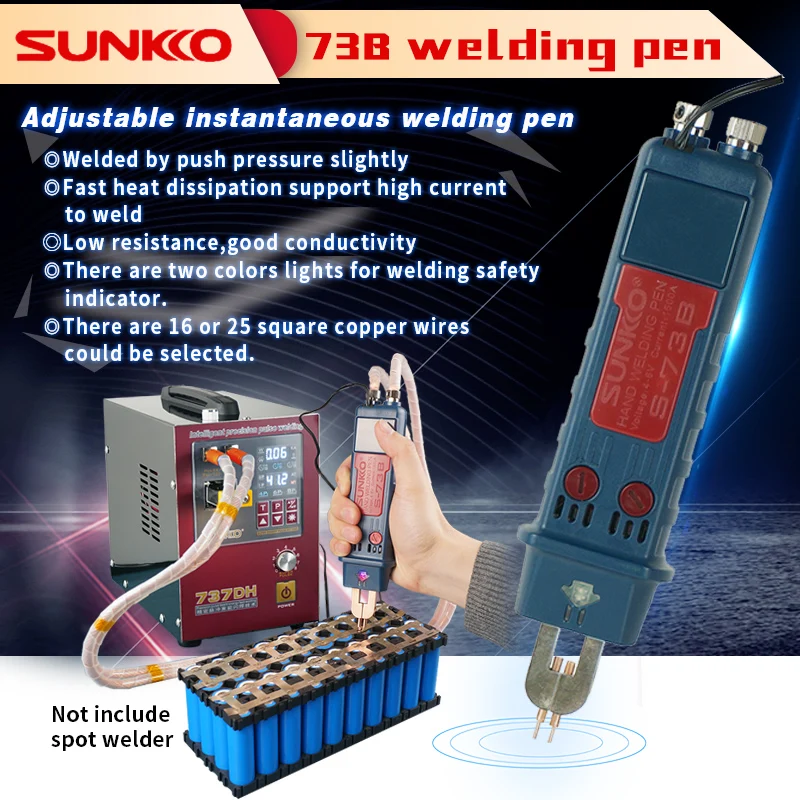 Портативный портативный сварочный аппарат DIY SUNKKO 73B для аккумуляторных батарей 18650