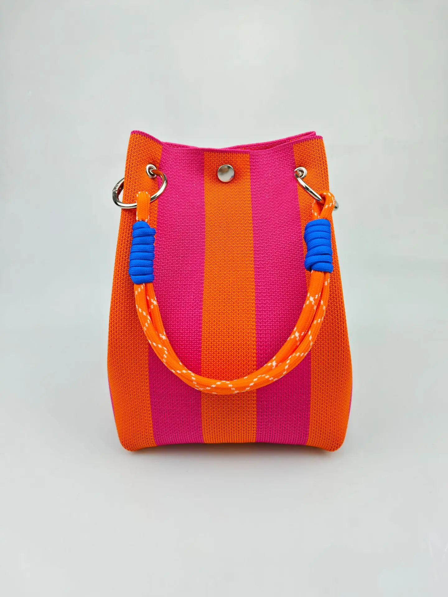 

Korean Style Knitted Tote Bag Large Capacity Handbag Portable for Work Commuting Outings Neutral Minimalist Soft Polyester Linin