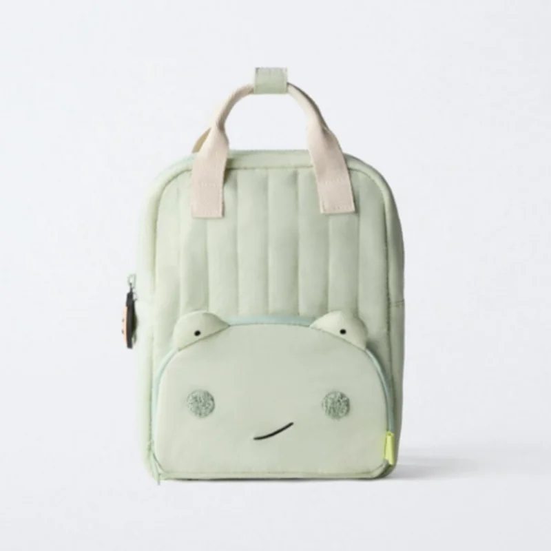 

New Korean green frog embroidered lightweight daily travel holiday small backpack