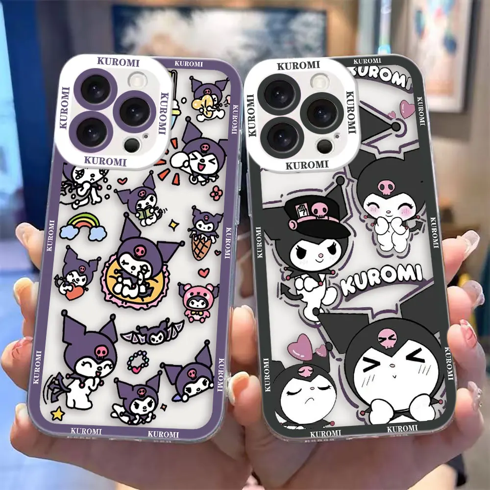 Cute Kuromi Hang YODON Cover Clear Phone Case For VIVO S1 Z1X V20 V20SE V21 V21E V23E V25 V27 V27E V29E V30E Silicone Case Funda