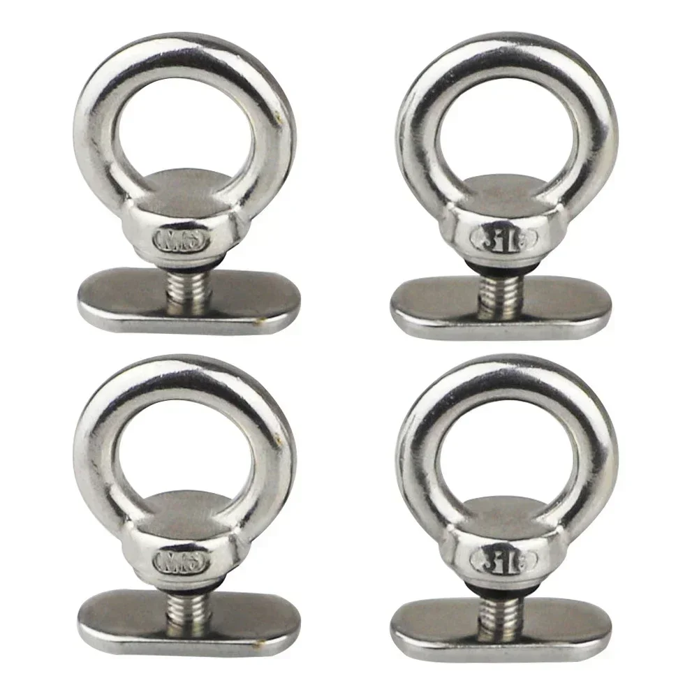 4pcs M6 Lifting Eye Nut Awning Rail Stoppers Kayak Track Mount Tie Down Eyelet For Boat RV Caravan Camper Kayak Accessories Part