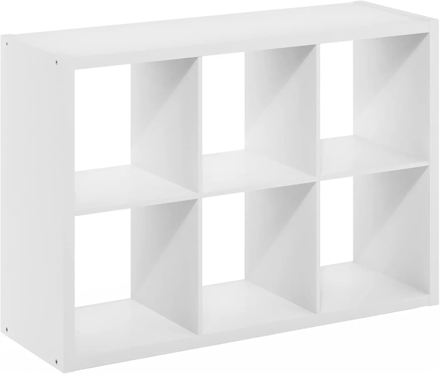 Open Back Decorative Cube Storage Organizer, 6-Cube, White