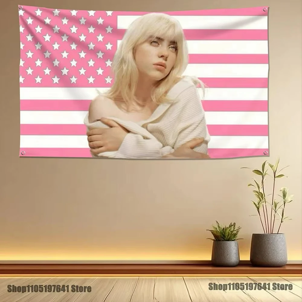 B-BillieS Singer Flag Tapestry Banner For Bedroom Outdoor Living Room Restaurant Bar Wall Decor Party room decoration