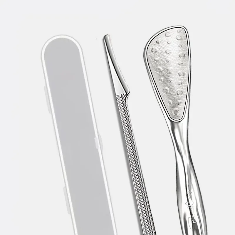3PCS Stainless Steel Foot Grinding Exfoliation Tools Dragon Pattern Pedicure Scraper with Box Multi Functional Efficient Tool