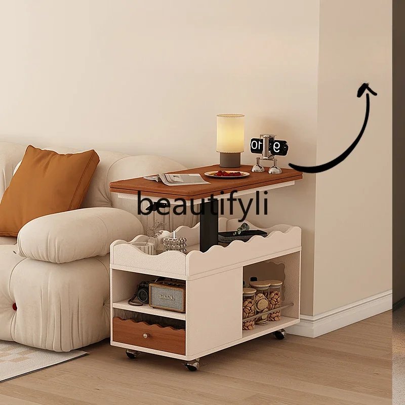 Mobile coffee table trolley foldable lift living room sofa side few multi-function