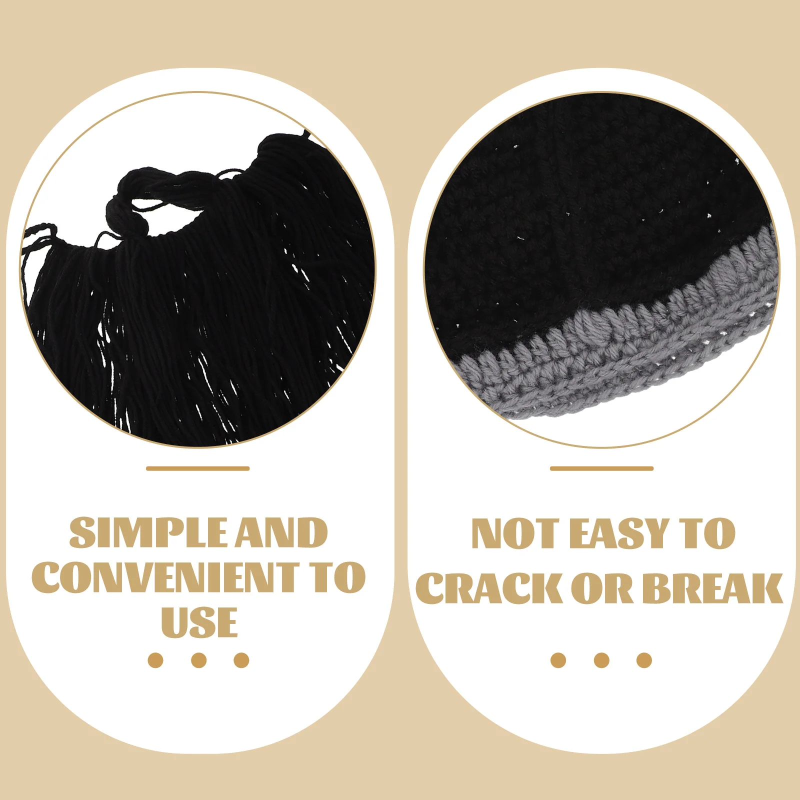 Bonnet de barbe Viking tricoté, cornes de barbe réalistes, couvre-chef Viking médiéval, Costume de fête Cosplay pour hommes, chapeau barbu tricoté