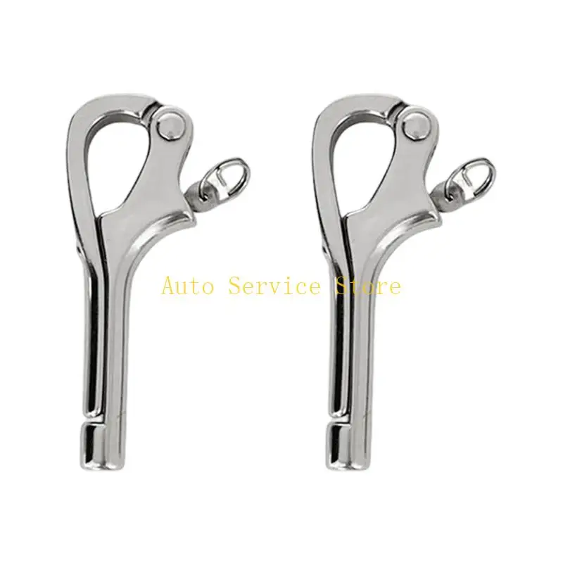 462A Stainless Steel Rope Hook with Quick Release Pin and Female Thread, 2 Pack for Boat Guard Rope Service Use