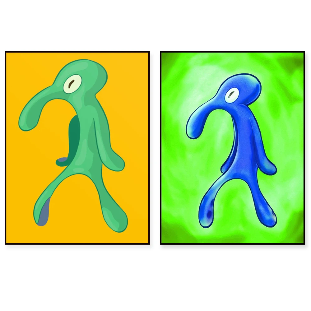 Galleria Grassetto e Brash Squid Art Canvas Painting Poster Squidward Graffiti Print Wall Picture Nordic Living Room Home Decor