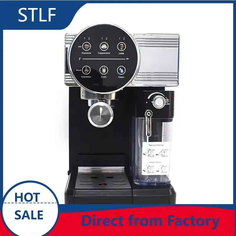 STLF Commercial home barista recommended coffee machine, digital intuitive touchscreen, espresso machine (with milk foam)
