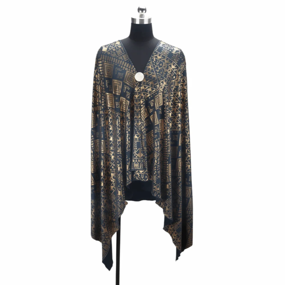 

Gorgeous Lady Sunscreen Scarf Shawls Retro Style Gold Stamping Evening Shawl Breathable Versatile Hijabs Women Scarves
