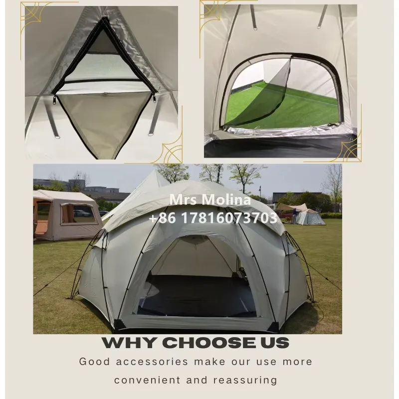 Tienda de campaña con cúpula geodésica para eventos de Glamping, tienda familiar para campamento al aire libre, tienda de campaña grande de Corea, directo, precio bajo